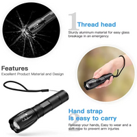 Tactical LED Flashlight 2-Pack — 5-Mode Zoomable Torch for EDC, Camping & Emergencies