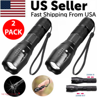 Tactical LED Flashlight 2-Pack — 5-Mode Zoomable Torch for EDC, Camping & Emergencies