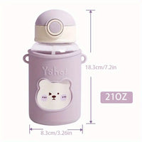 Kawaii 620ml Straw Water Bottle with Outdoor Strap