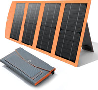 30W foldable solar charger unfolded and folded view